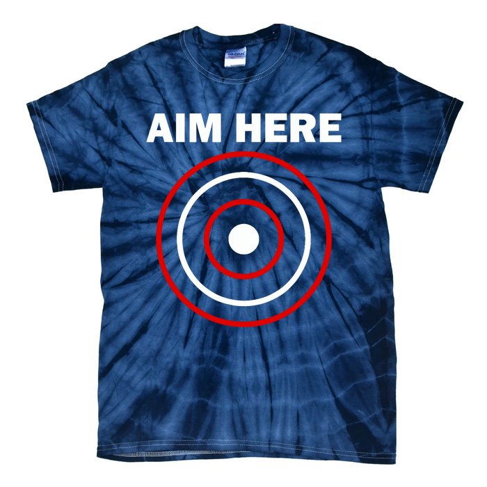 Aim Here Darts Players Target Shooting Tie-Dye T-Shirt