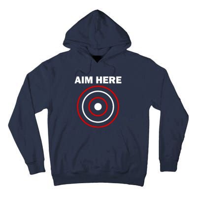 Aim Here Darts Players Target Shooting Tall Hoodie