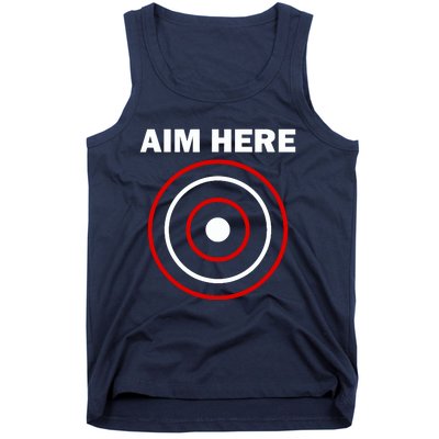 Aim Here Darts Players Target Shooting Tank Top