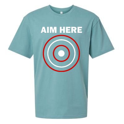 Aim Here Darts Players Target Shooting Sueded Cloud Jersey T-Shirt