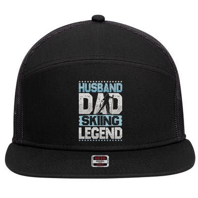 AprèsSki Husband Dad Skiing Legend Skiing Gift 7 Panel Mesh Trucker Snapback Hat