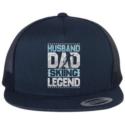 AprèsSki Husband Dad Skiing Legend Skiing Gift Flat Bill Trucker Hat