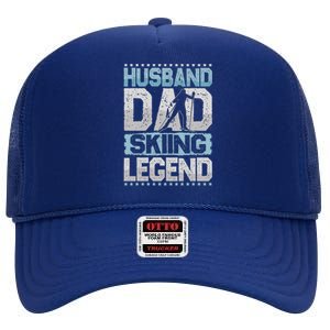 AprèsSki Husband Dad Skiing Legend Skiing Gift High Crown Mesh Back Trucker Hat