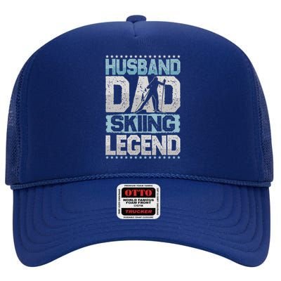 AprèsSki Husband Dad Skiing Legend Skiing Gift High Crown Mesh Back Trucker Hat