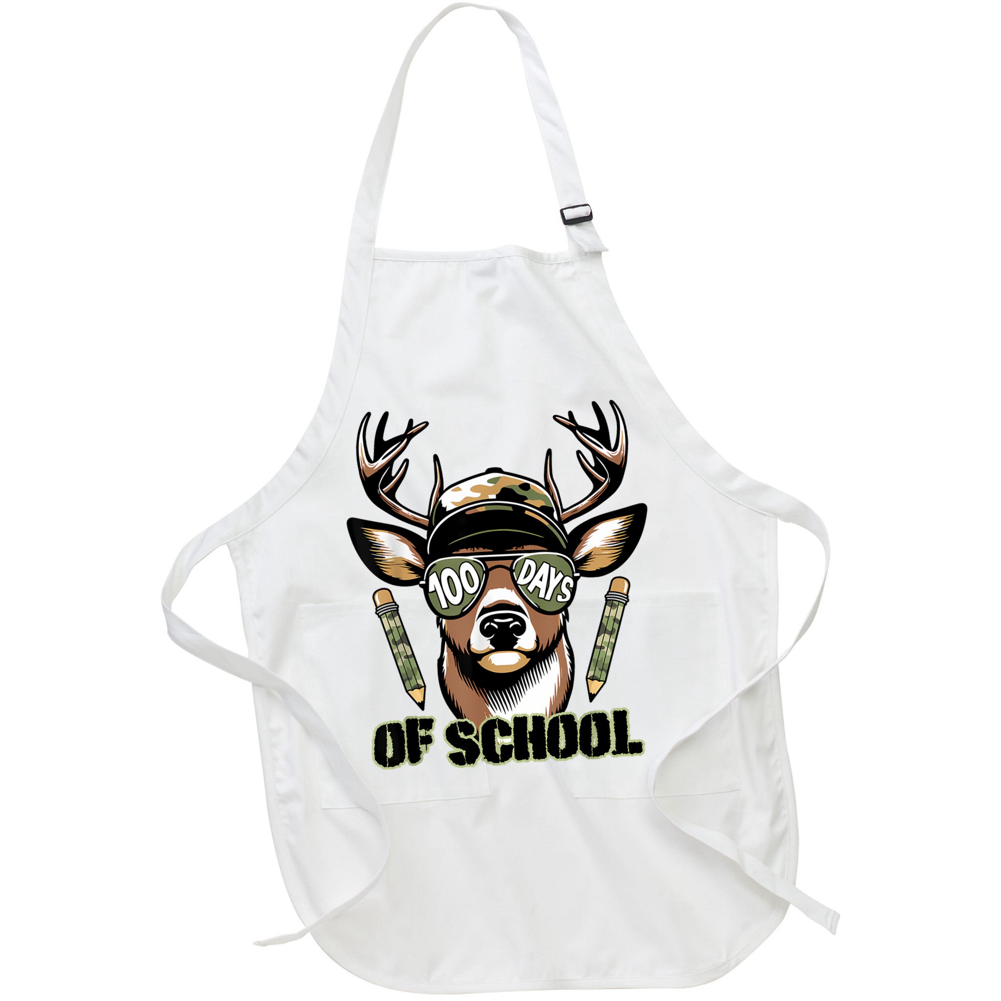 Are Here Deer Hunting 100th Day Of School Apron