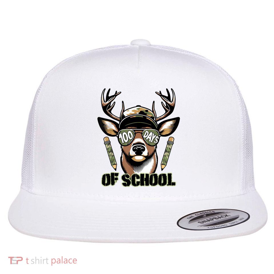 Are Here Deer Hunting 100th Day Of School Flatbill Hat