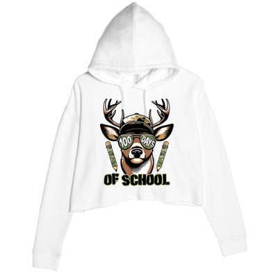 Are Here Deer Hunting 100th Day Of School Crop Fleece Hoodie