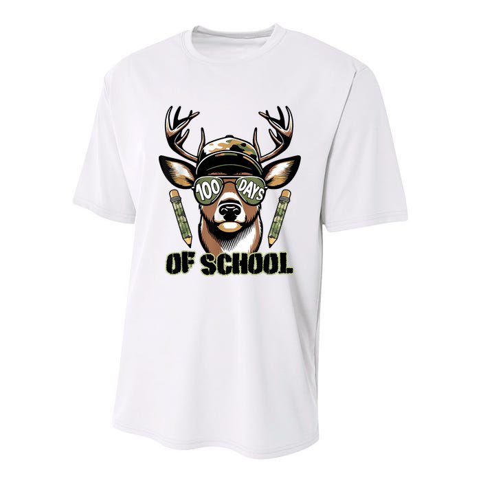 Are Here Deer Hunting 100th Day Of School Youth Performance Sprint T-Shirt
