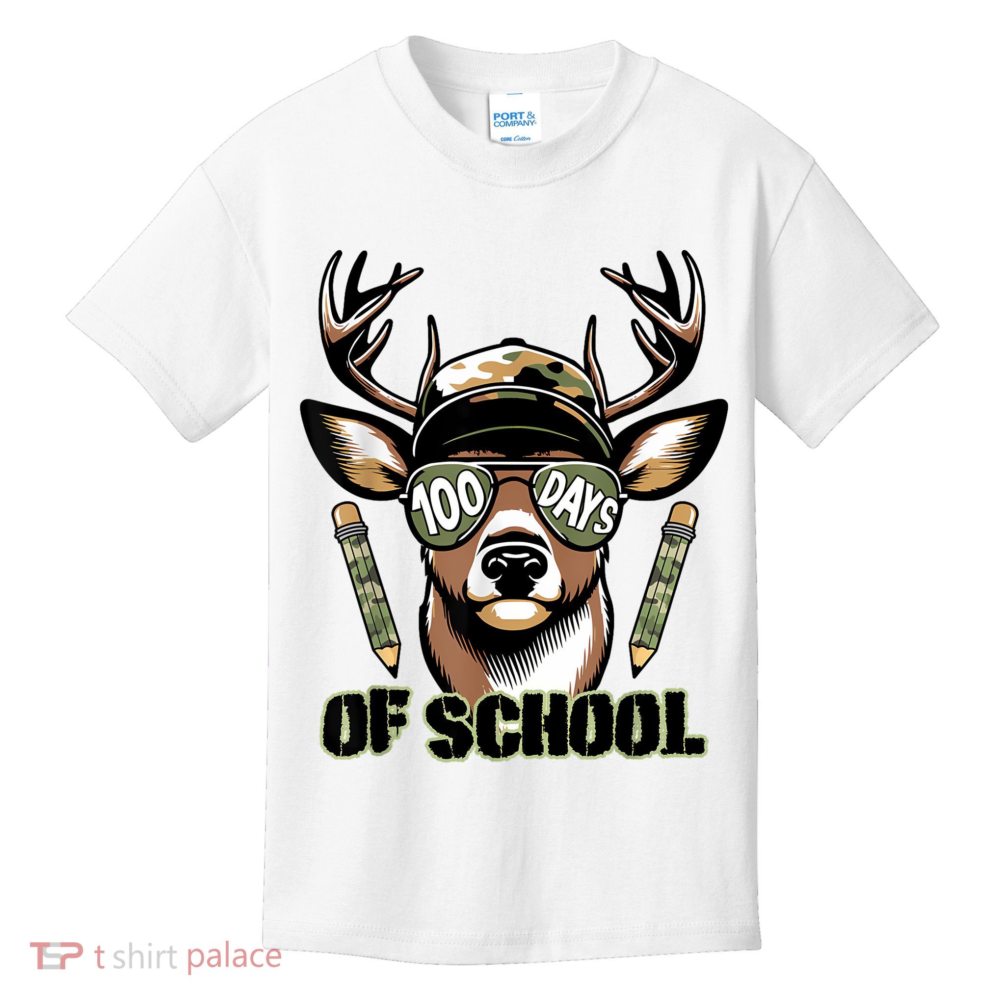 Are Here Deer Hunting 100th Day Of School Kids T-Shirt