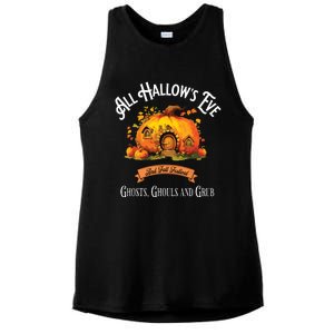 All Hallows Eve Ghosts Ghouls And Grub Halloween Ladies PosiCharge Tri-Blend Wicking Tank