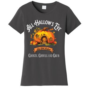 All Hallows Eve Ghosts Ghouls And Grub Halloween Women's T-Shirt