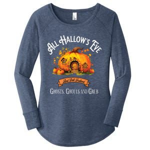 All Hallows Eve Ghosts Ghouls And Grub Halloween Women's Perfect Tri Tunic Long Sleeve Shirt