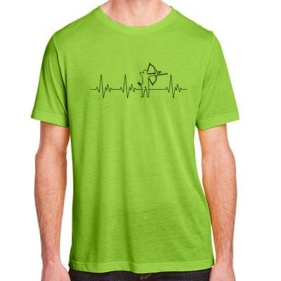 Archery Heartbeat Ecg Heart Bow Arrow I Love Archery Gift Adult ChromaSoft Performance T-Shirt