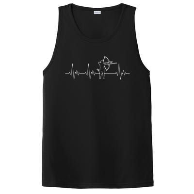 Archery Heartbeat Ecg Heart Bow Arrow I Love Archery Gift PosiCharge Competitor Tank