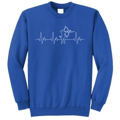 Archery Heartbeat Ecg Heart Bow Arrow I Love Archery Gift Sweatshirt