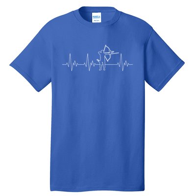 Archery Heartbeat Ecg Heart Bow Arrow I Love Archery Gift Tall T-Shirt