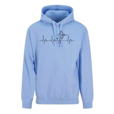 Archery Heartbeat Ecg Heart Bow Arrow I Love Archery Gift Unisex Surf Hoodie