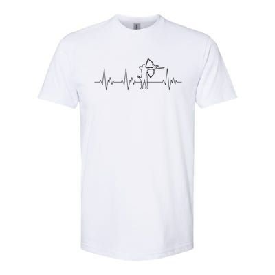 Archery Heartbeat Ecg Heart Bow Arrow I Love Archery Gift Softstyle CVC T-Shirt