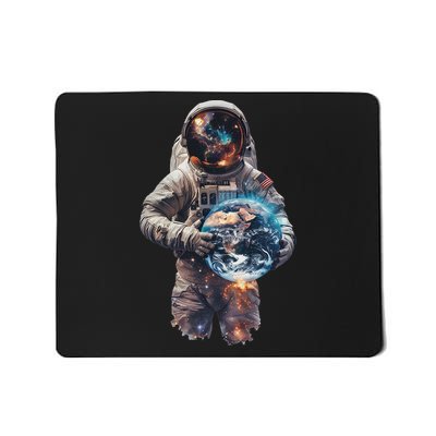 Astronaut Holds Earth In Space Mousepad