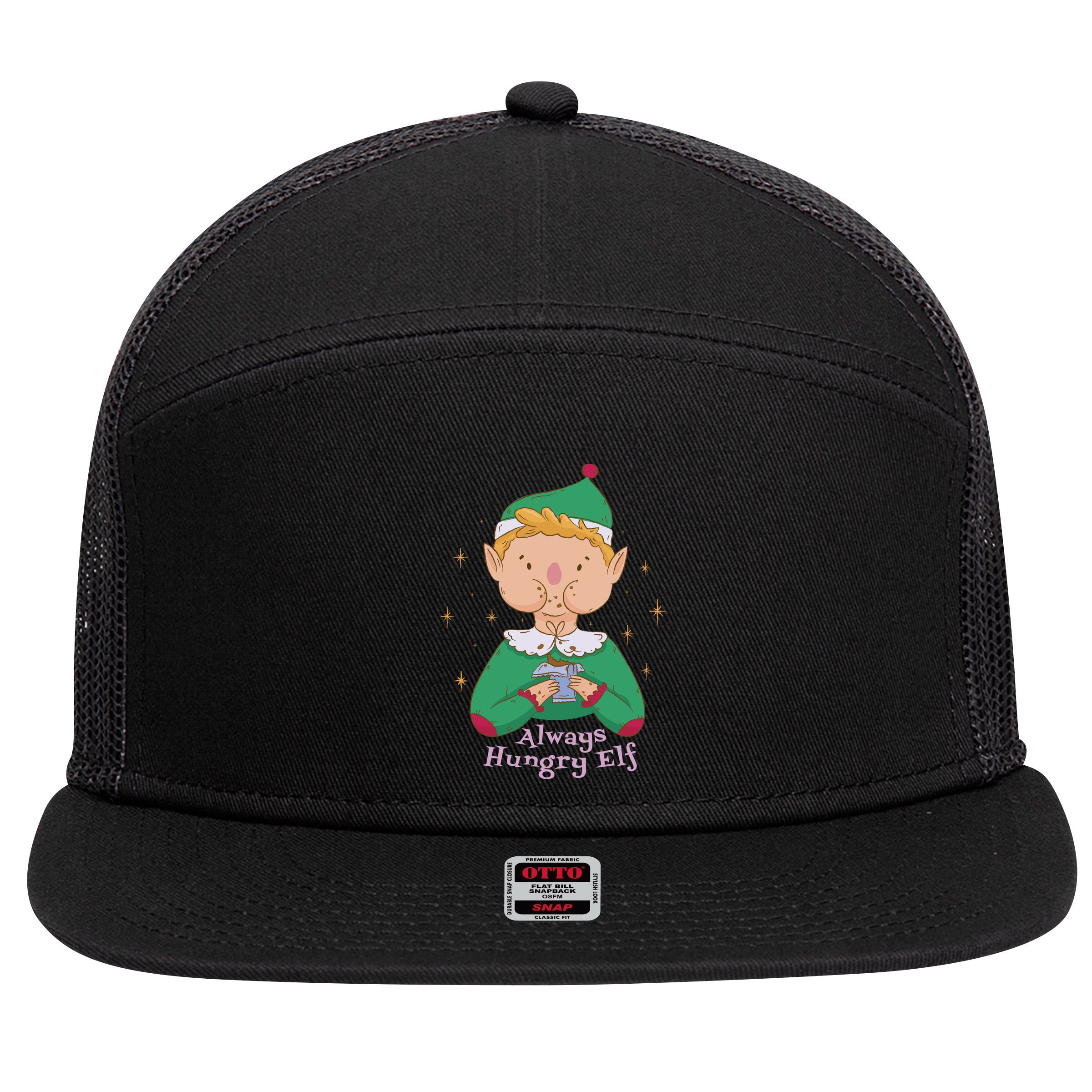 Always Hungry Elf 7 Panel Mesh Trucker Snapback Hat
