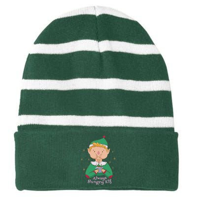 Always Hungry Elf Striped Beanie with Solid Band