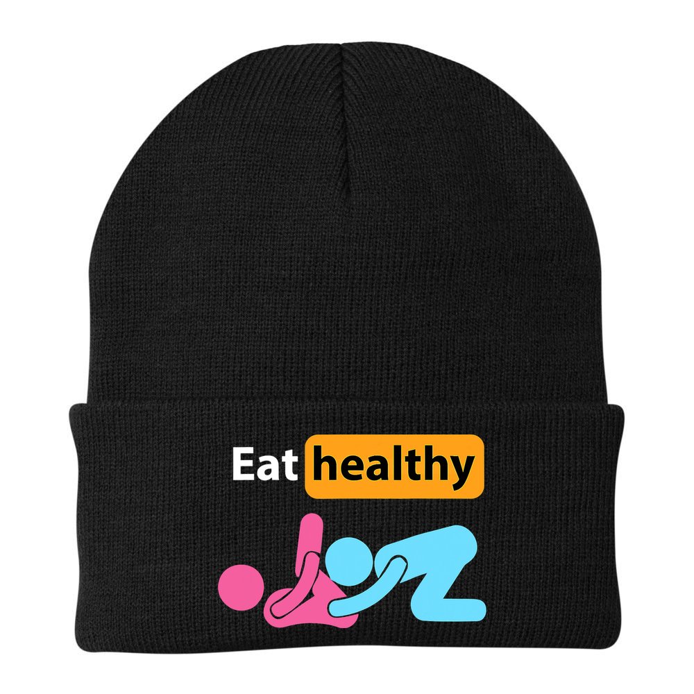 Adult Humor Eating Healthy Valentines Day Beanie