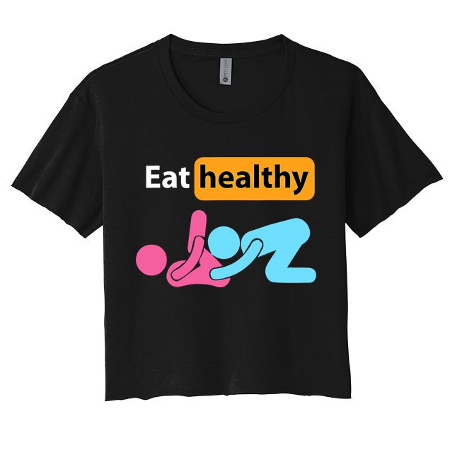Adult Humor Eating Healthy Valentines Day Crop Top