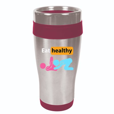Adult Humor Eating Healthy Valentines Day 16oz Travel Tumbler
