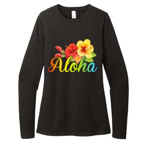 Aloha Hawaiian Flower Hawaii Vacation Women Men Womens CVC Long Sleeve Shirt