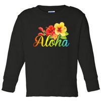 Aloha Hawaiian Flower Hawaii Vacation Women Men Toddler Long Sleeve Shirt