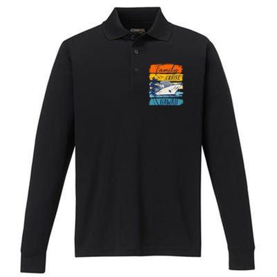 Aloha Hawaii Family Cruise Vacation Trip Cool Gift Performance Long Sleeve Polo