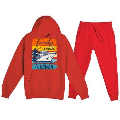 Aloha Hawaii Family Cruise Vacation Trip Cool Gift Premium Hooded Sweatsuit Set