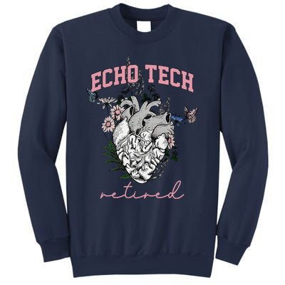 Anatomical Heart Floral Echo Tech Retired Cardiac Sonography Sweatshirt