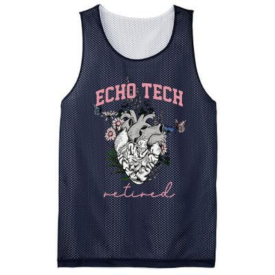 Anatomical Heart Floral Echo Tech Retired Cardiac Sonography Mesh Reversible Basketball Jersey Tank