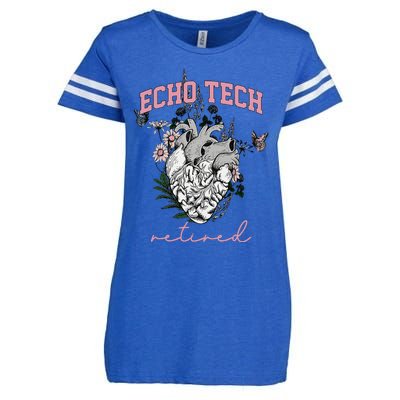 Anatomical Heart Floral Echo Tech Retired Cardiac Sonography Enza Ladies Jersey Football T-Shirt