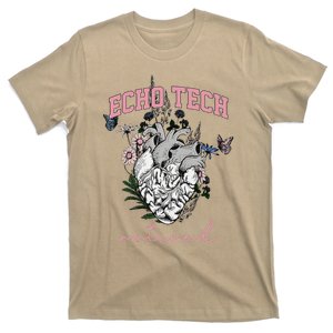 Anatomical Heart Floral Echo Tech Retired Cardiac Sonography T-Shirt