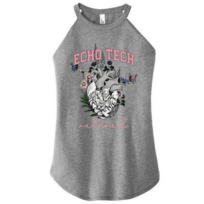 Anatomical Heart Floral Echo Tech Retired Cardiac Sonography Women’s Perfect Tri Rocker Tank