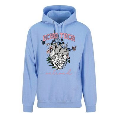 Anatomical Heart Floral Echo Tech Retired Cardiac Sonography Unisex Surf Hoodie