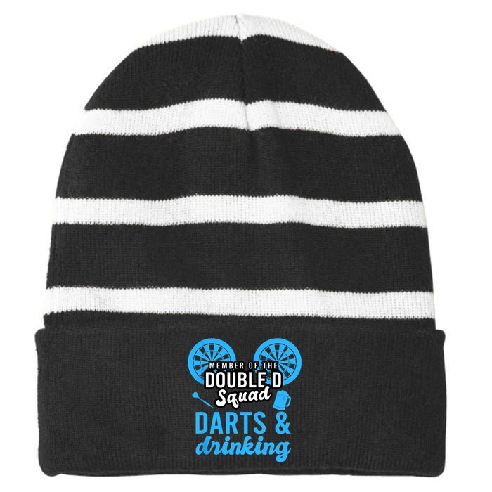 Adult Humor For Dart Player In Pub Funny Dart Striped Beanie with Solid Band