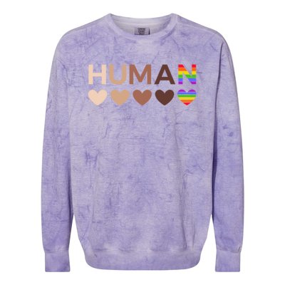 Allinclusive Hearts For Blm Racial Justice And Hu Equality Meaningful Gift Colorblast Crewneck Sweatshirt