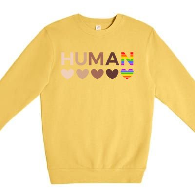 Allinclusive Hearts For Blm Racial Justice And Hu Equality Meaningful Gift Premium Crewneck Sweatshirt