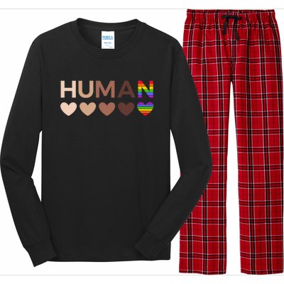 Allinclusive Hearts For Blm Racial Justice And Hu Equality Meaningful Gift Long Sleeve Pajama Set