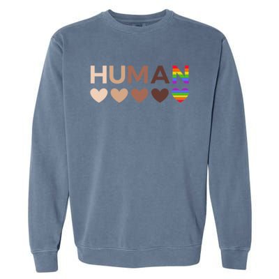 Allinclusive Hearts For Blm Racial Justice And Hu Equality Meaningful Gift Garment-Dyed Sweatshirt