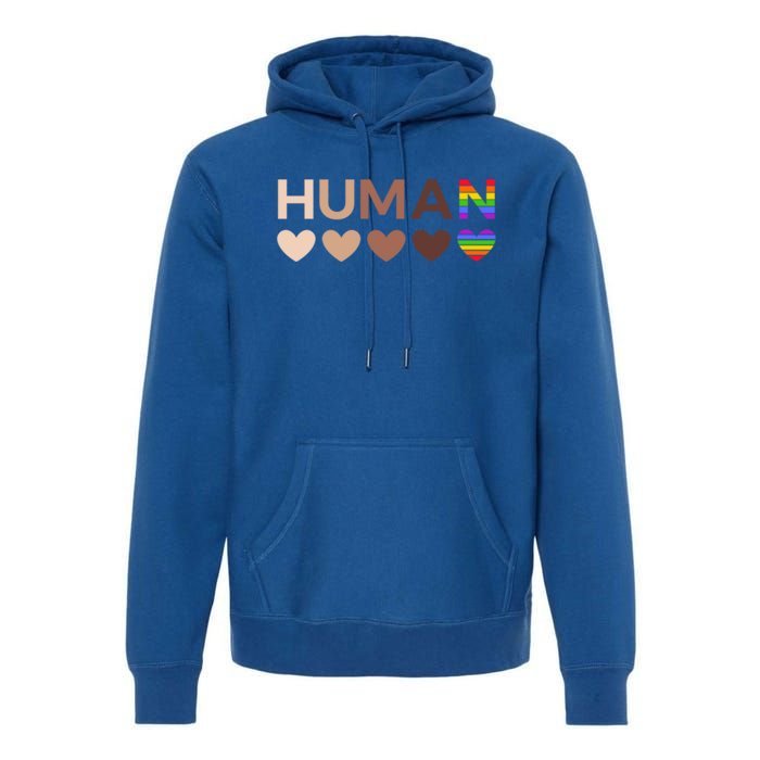 Allinclusive Hearts For Blm Racial Justice And Hu Equality Meaningful Gift Premium Hoodie