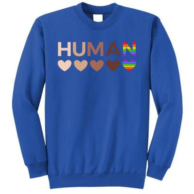 Allinclusive Hearts For Blm Racial Justice And Hu Equality Meaningful Gift Tall Sweatshirt