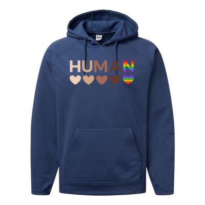 Allinclusive Hearts For Blm Racial Justice And Hu Equality Meaningful Gift Performance Fleece Hoodie