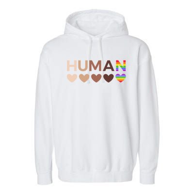 Allinclusive Hearts For Blm Racial Justice And Hu Equality Meaningful Gift Garment-Dyed Fleece Hoodie