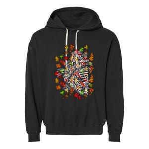 Anatomical Heart Fall Leaves Medical White Word Cloud Art Garment-Dyed Fleece Hoodie