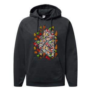 Anatomical Heart Fall Leaves Medical White Word Cloud Art Performance Fleece Hoodie