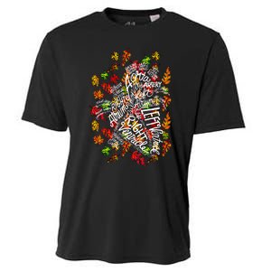 Anatomical Heart Fall Leaves Medical White Word Cloud Art Cooling Performance Crew T-Shirt